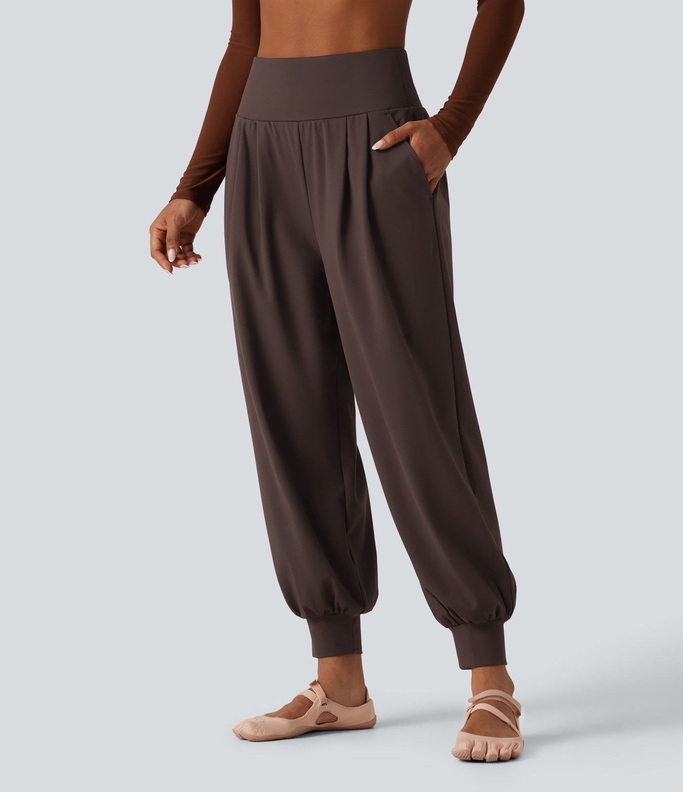 Pantalon de jogging de yoga taille haute avec poches