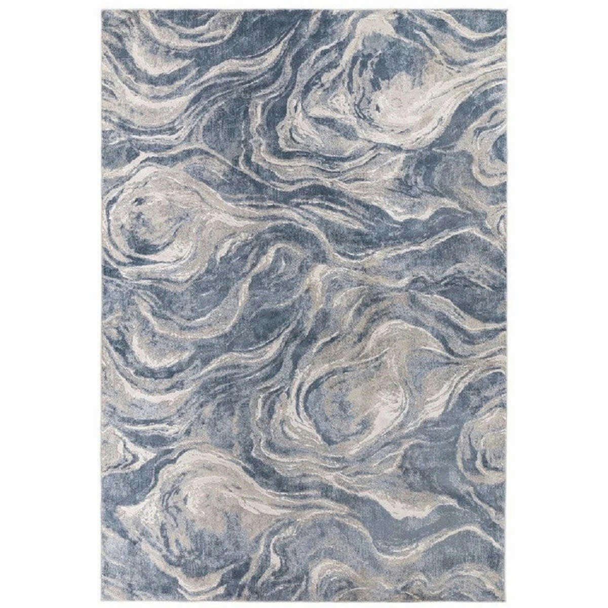VICOLA - Tapis de salon en viscose bleu 160x230 cm