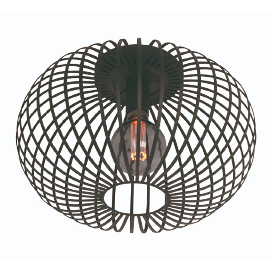 Freelight plafondlamp Aglio - 1 lichts - 40 x 24  cm - zwart