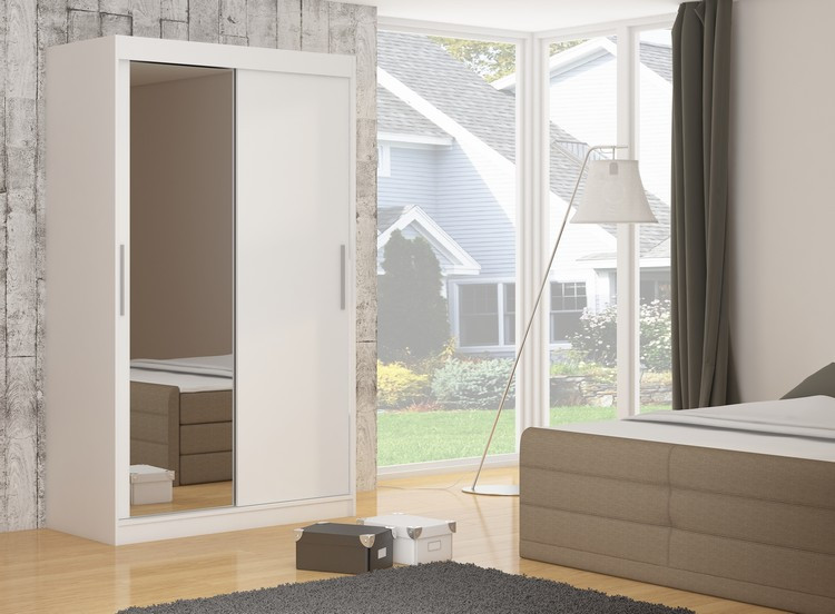 Szafa przesuwna z lustrem TOM 180 White