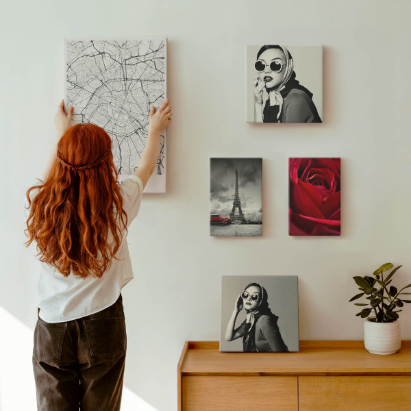 Obraz canvas 5 części Paryski romantyzm|20x30, 30x30, 40x60|Wallfluent