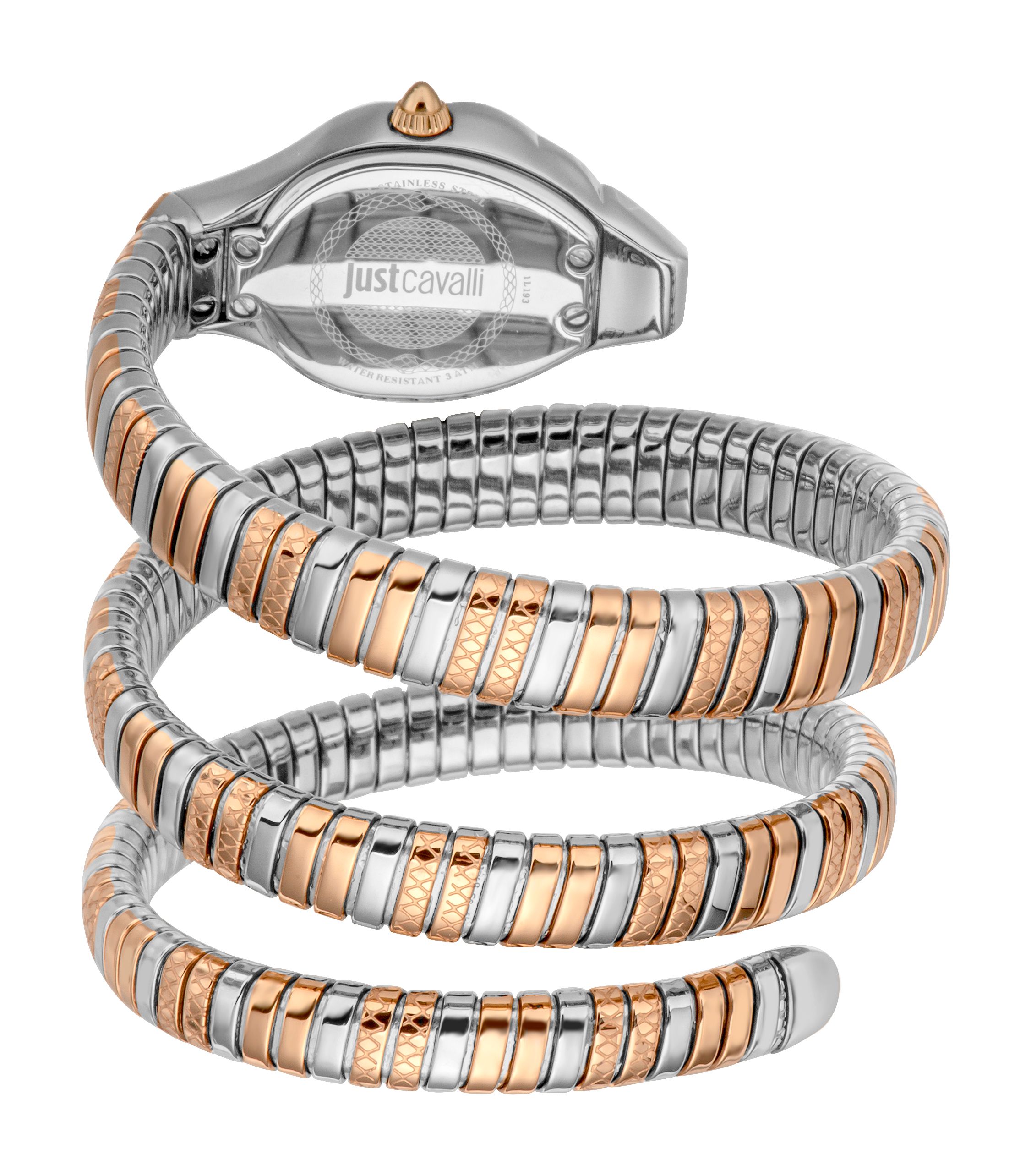Just Cavalli Snake 316L Stainless Steel White Two Tone Watch