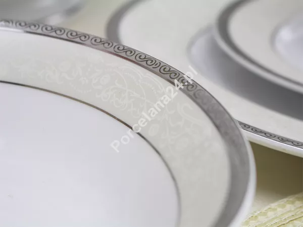 Serwis obiadowy na 6 osób (25 el.) Bogucice - Agawa Platin 678