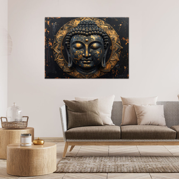Obraz nowoczesny do salonu sypialni biura, Budda Zen Spa czarno 30x20