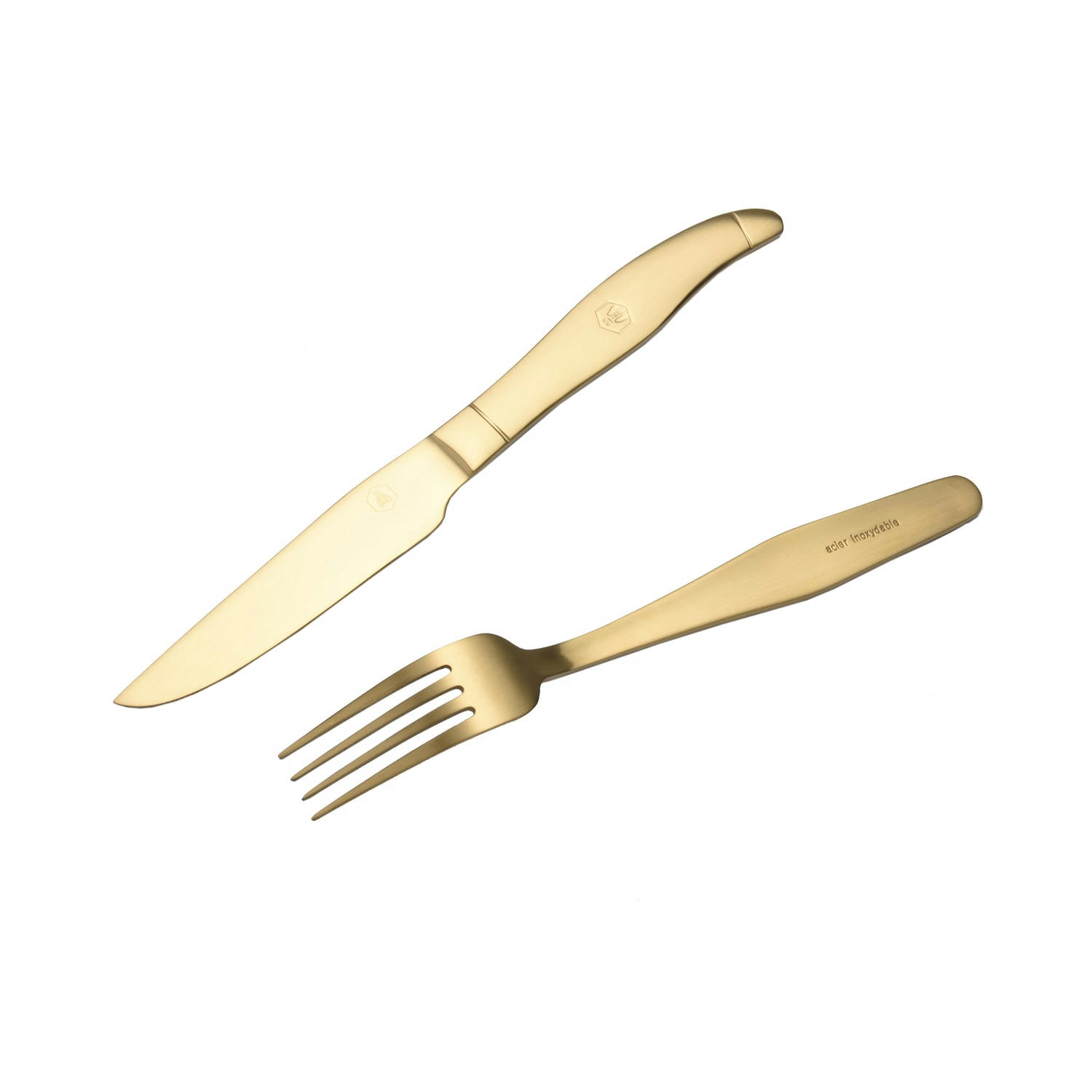 ACIER - Ménagère de 16 pièces dorées