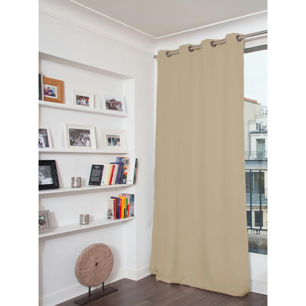 - Rideau occultant total beige 135 x 260