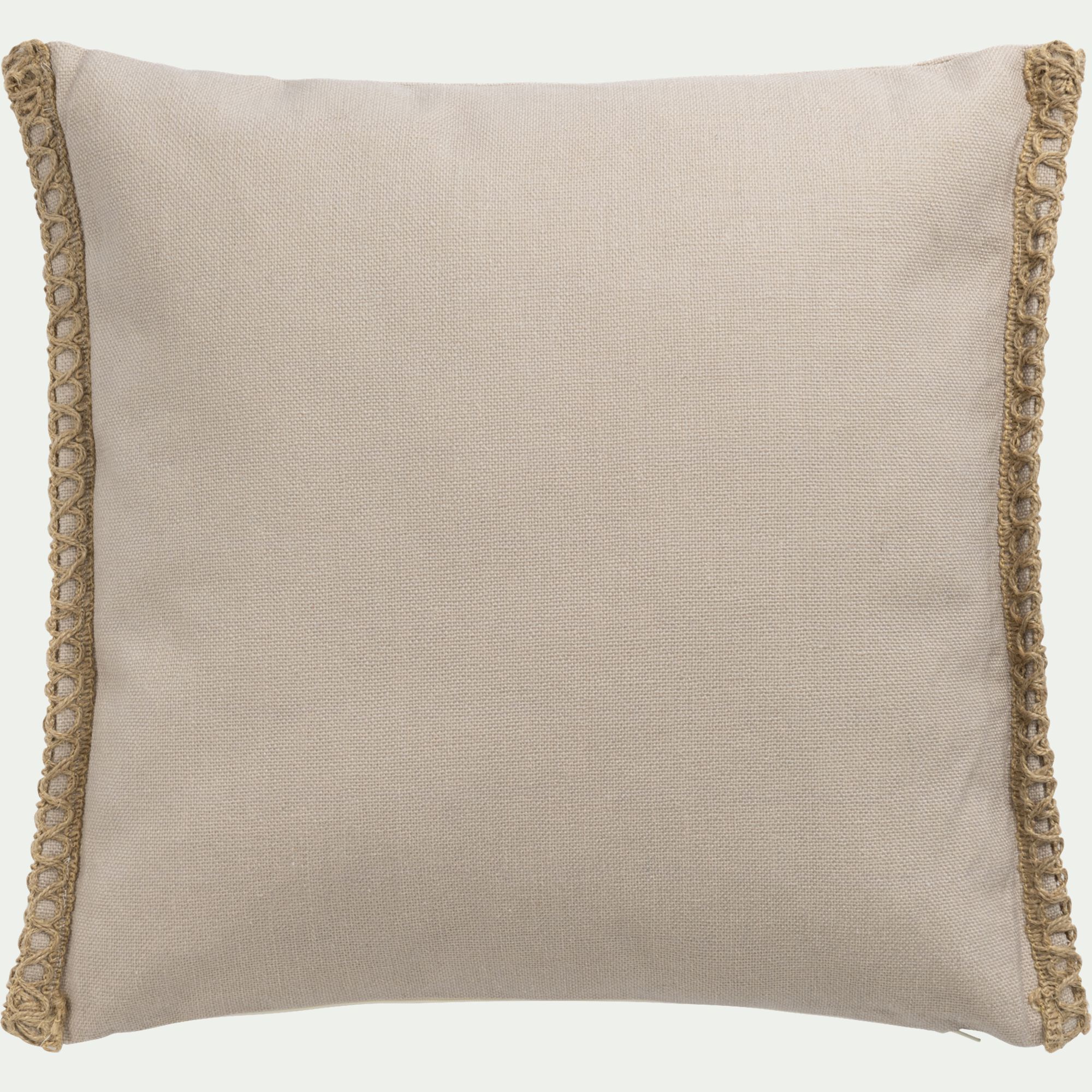 LEHRI - Coussin de jardin brodé en tissu 45x45cm - beige alpilles
