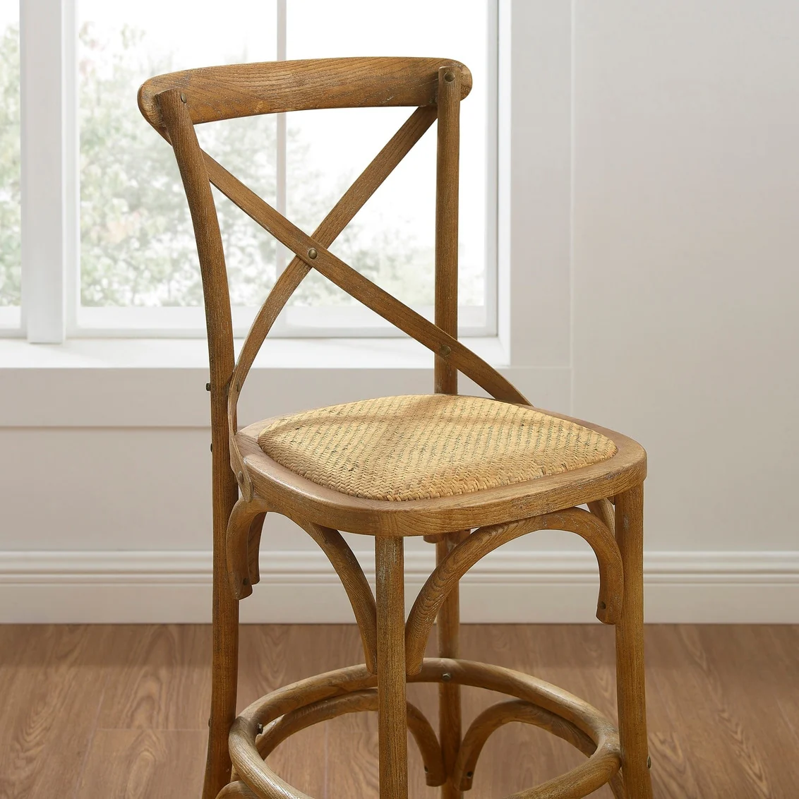 Delilah Rustic Cross Back Counter Stool