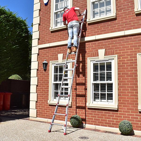 BPS échelles télescopiques multifonctions échelle en aluminium Escabeau 150 kg Load Certifiée EN131 6.40 m
