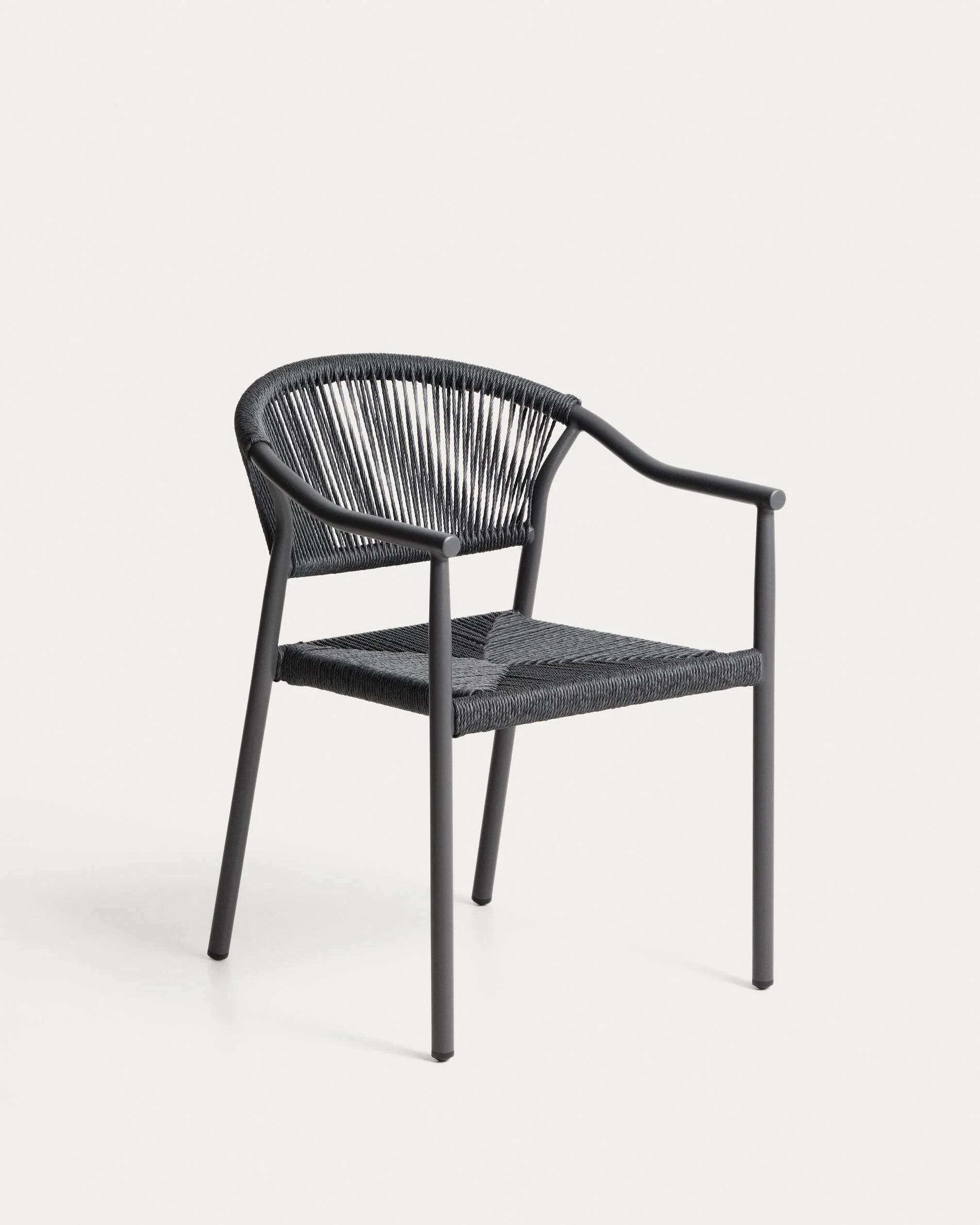 Livadia stackable outdoor chair in graphite aluminium
