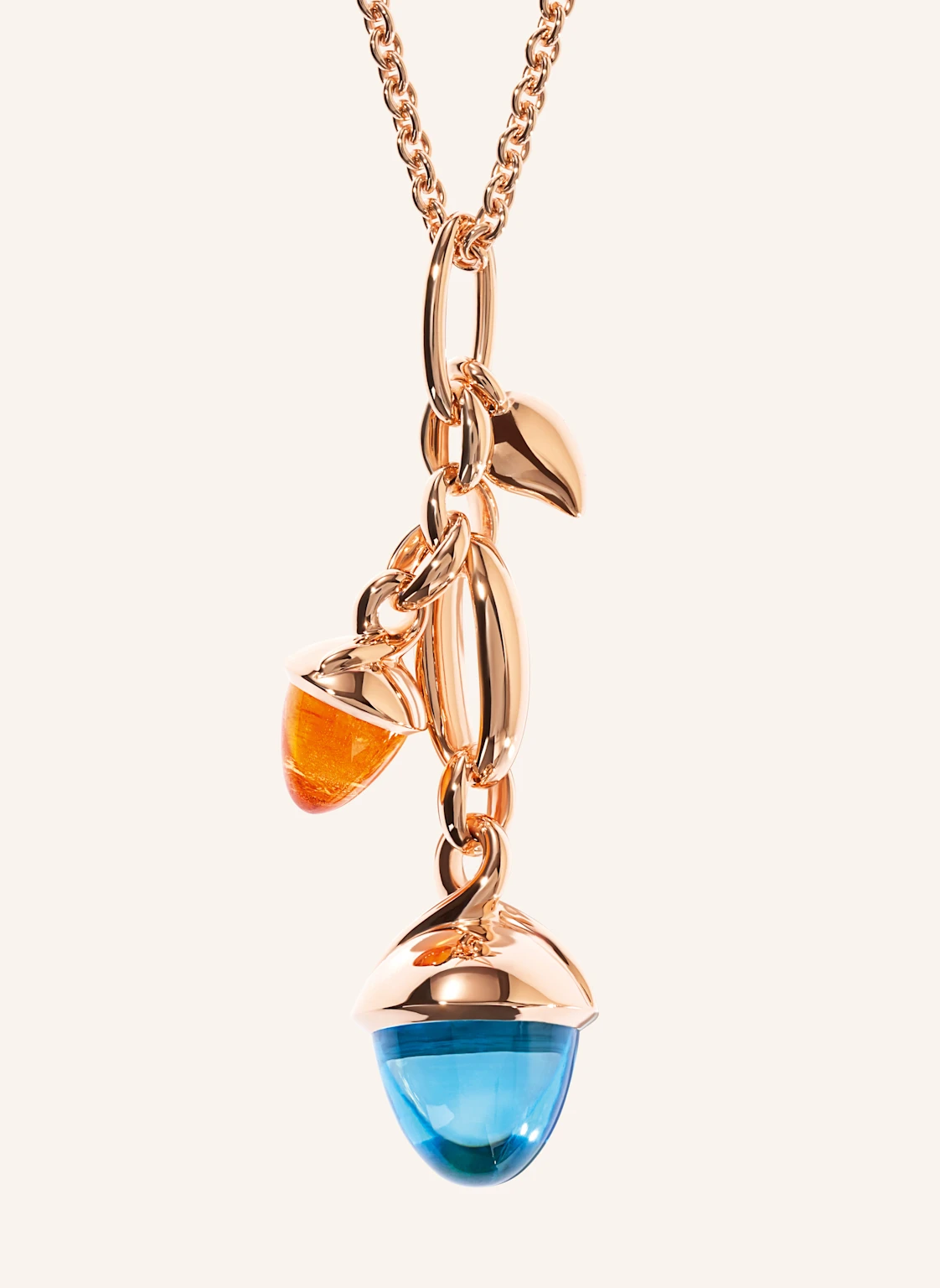TAMARA COMOLLI Ohrhänger OHRHÄNGER MIKADO DANGLING 2 ACORNS - 'CANDY' 18K Roségold