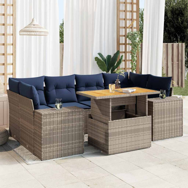 Zestaw Mebli Ogrodowych Stół Rattan Poduszki Do Ogrodu Na Taras Na Patio