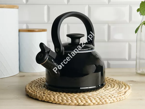 Czajnik emaliowany 1,6 L Forchetto - Retro Nero 1FO.CZA.1154