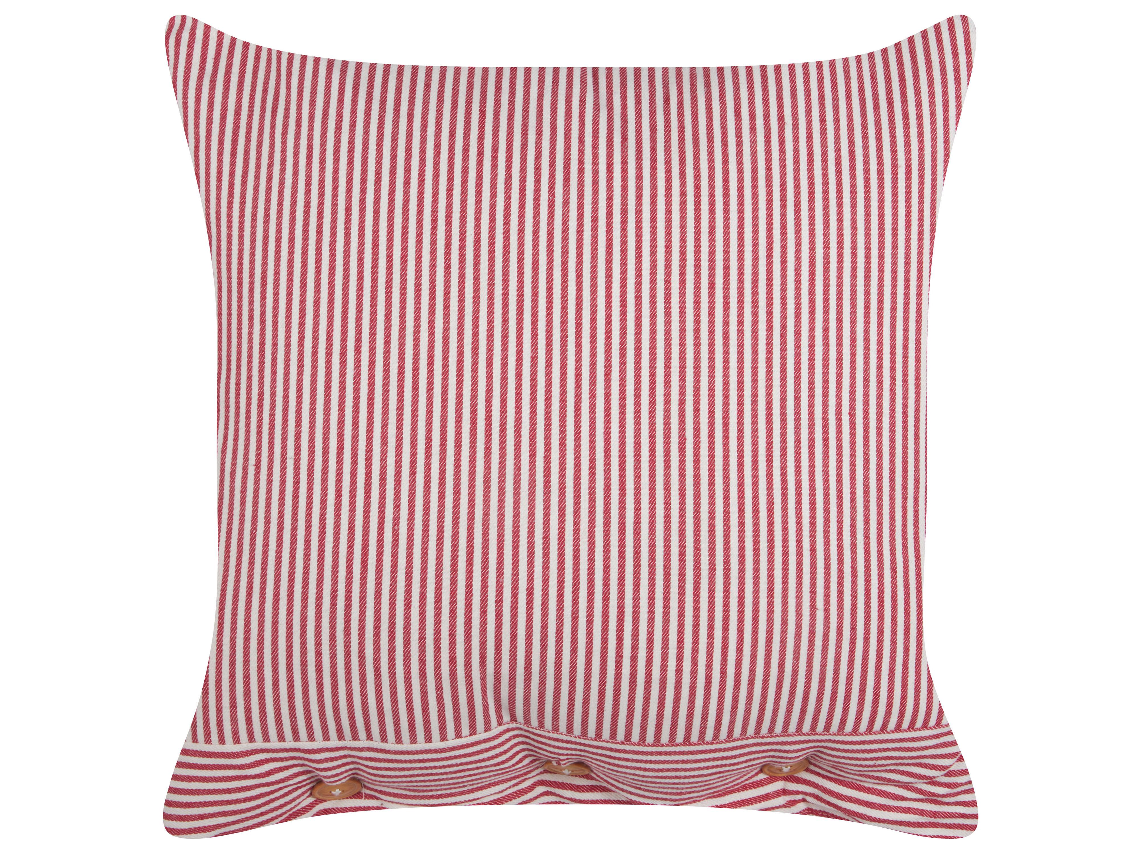 Throw Cushion AALITA Cotton 45 x 45 cm Red Striped
