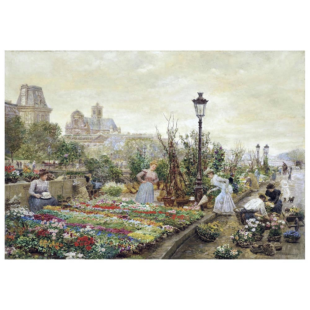 - Tableau - Le Marché Aux Fleurs - Firmin Girard 50x70cm