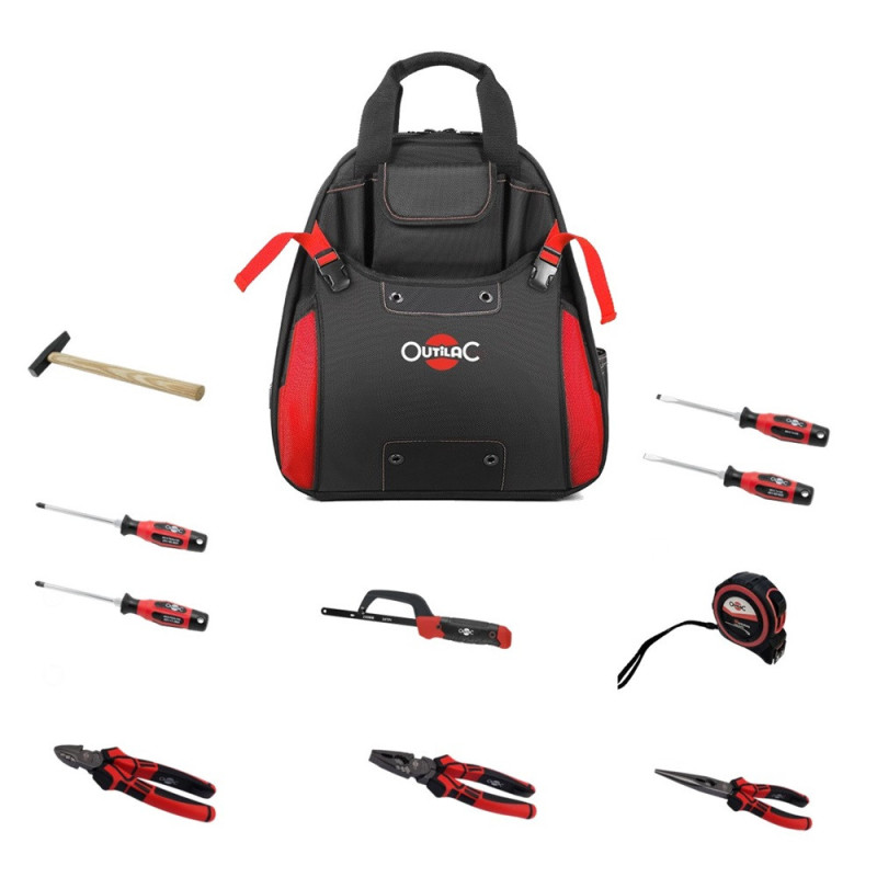 Sac à dos de chantier professionnel avec 10 outils OUTILAC