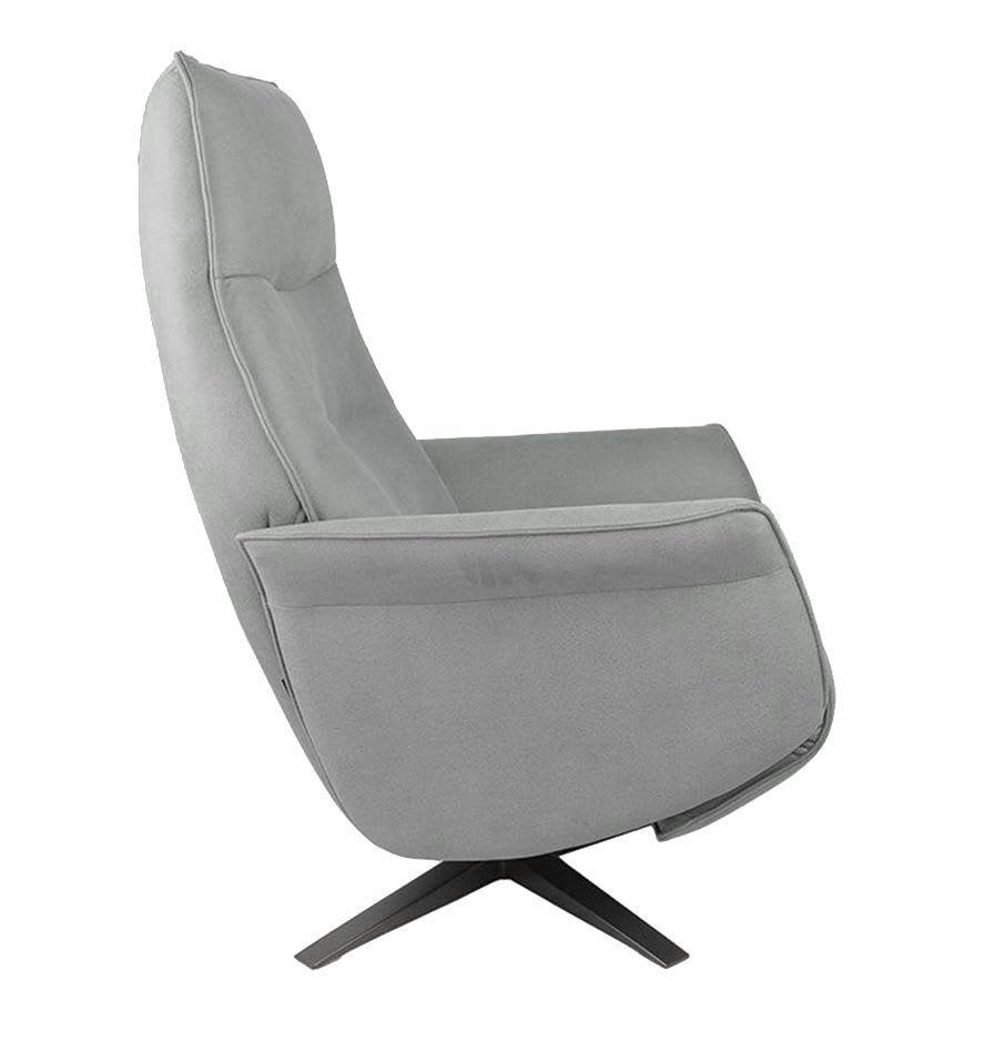 SATURNE - Fauteuil de Relaxation Manuel Design - Microfibre Gris