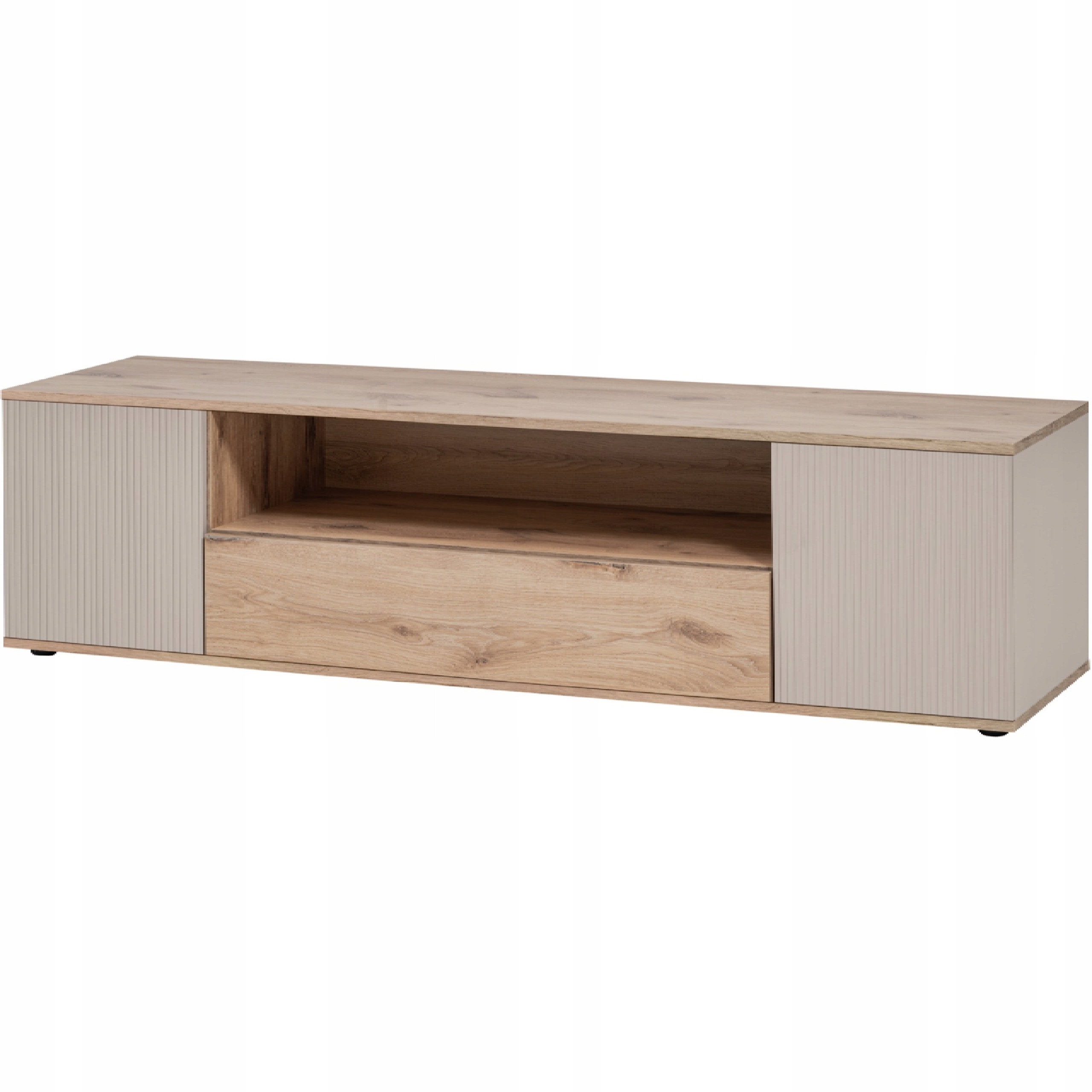 Szafka RTV CATALINA Dąb Viking   Kaszmir RYFLOWANY front | 160 cm