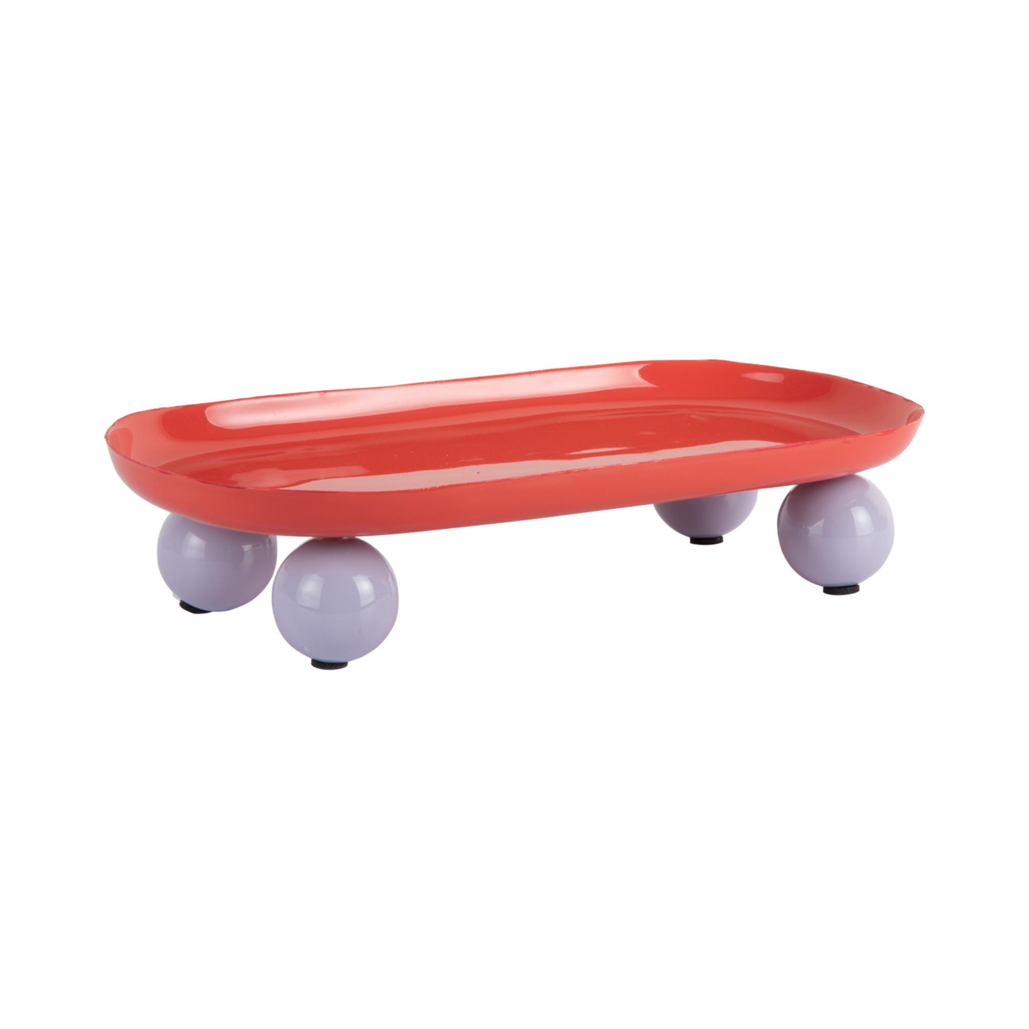 Present Time dienblad Double Funky Oval Large - rood - 39x16x6cm