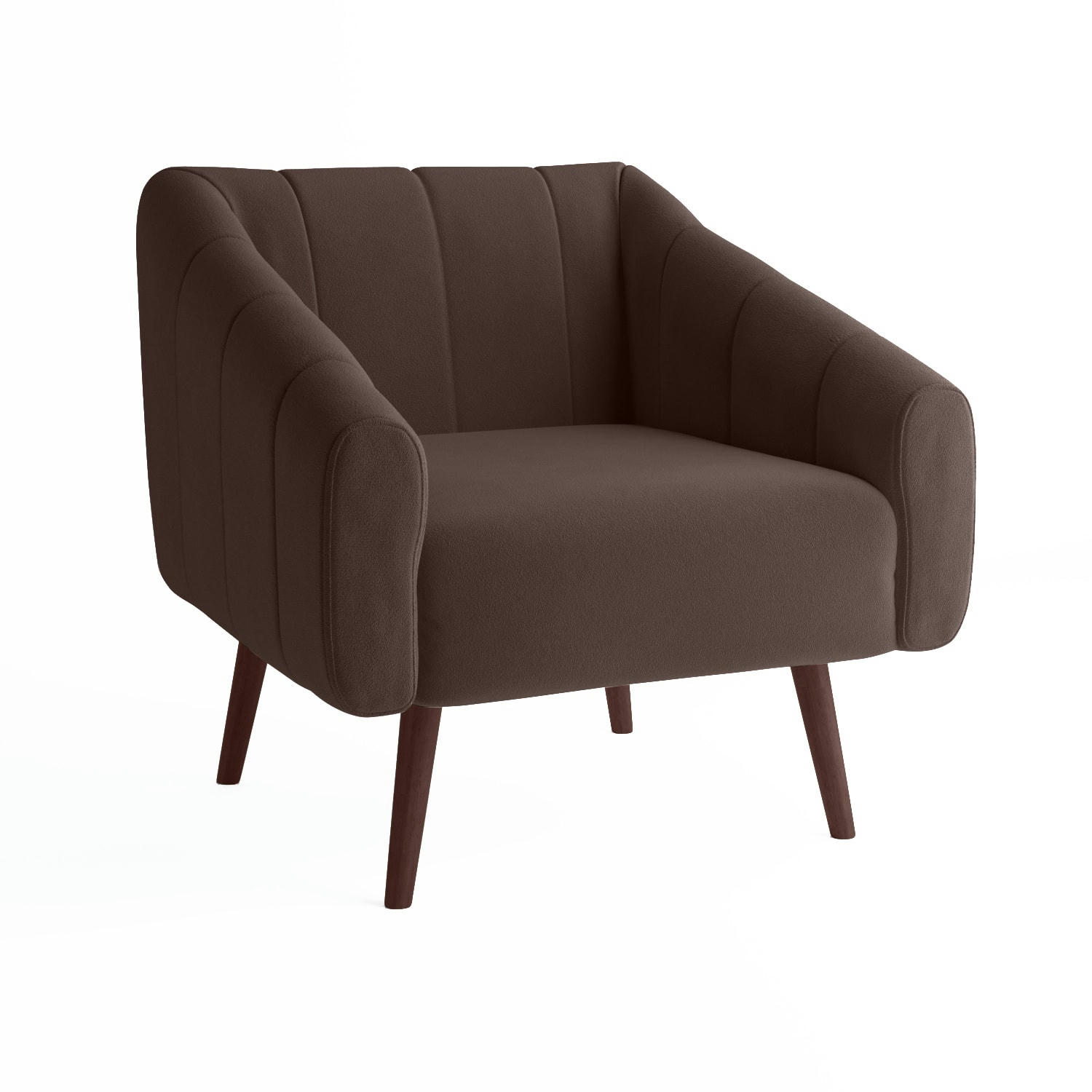 EDITH - Fauteuil en velours marron