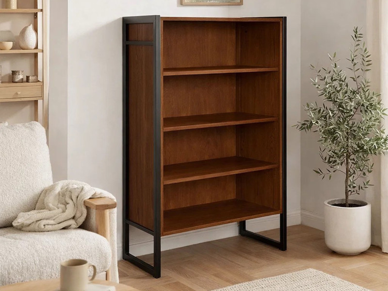 Regał Loft wood III drewniany 4 półki, kolor kasztan