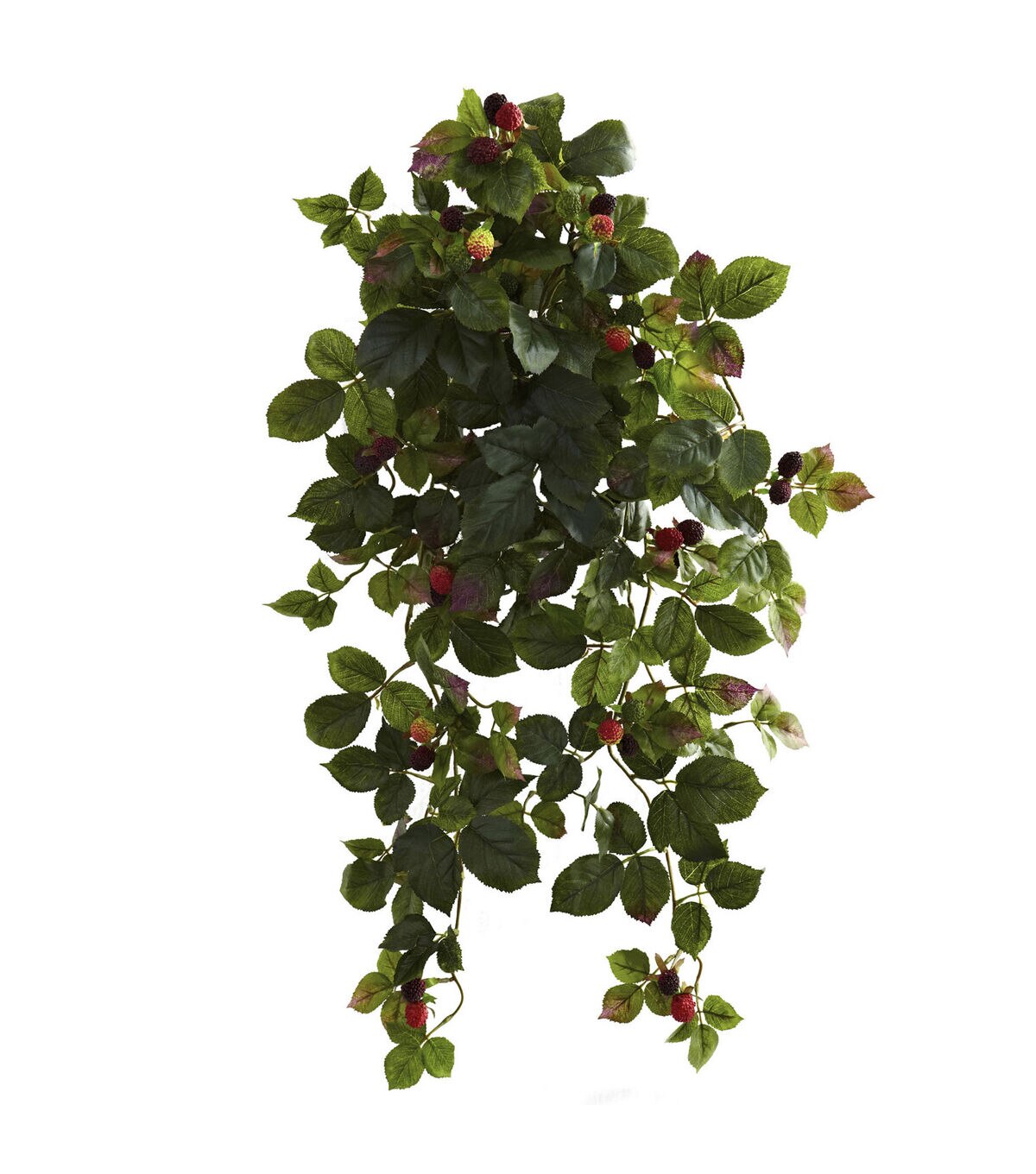 Nearly Natural 32 Raspberry Hanging Bush with Berry 2ct
