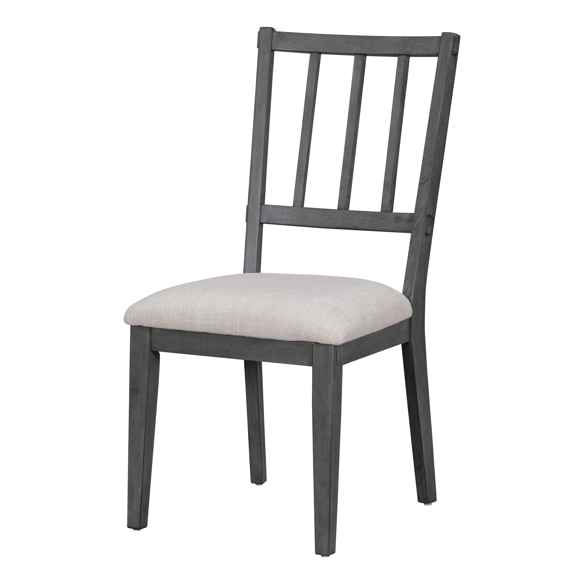 Rustic Style 5-piece Dining Set with Round Table, 3 Upholstered Chairs and Side Chairs