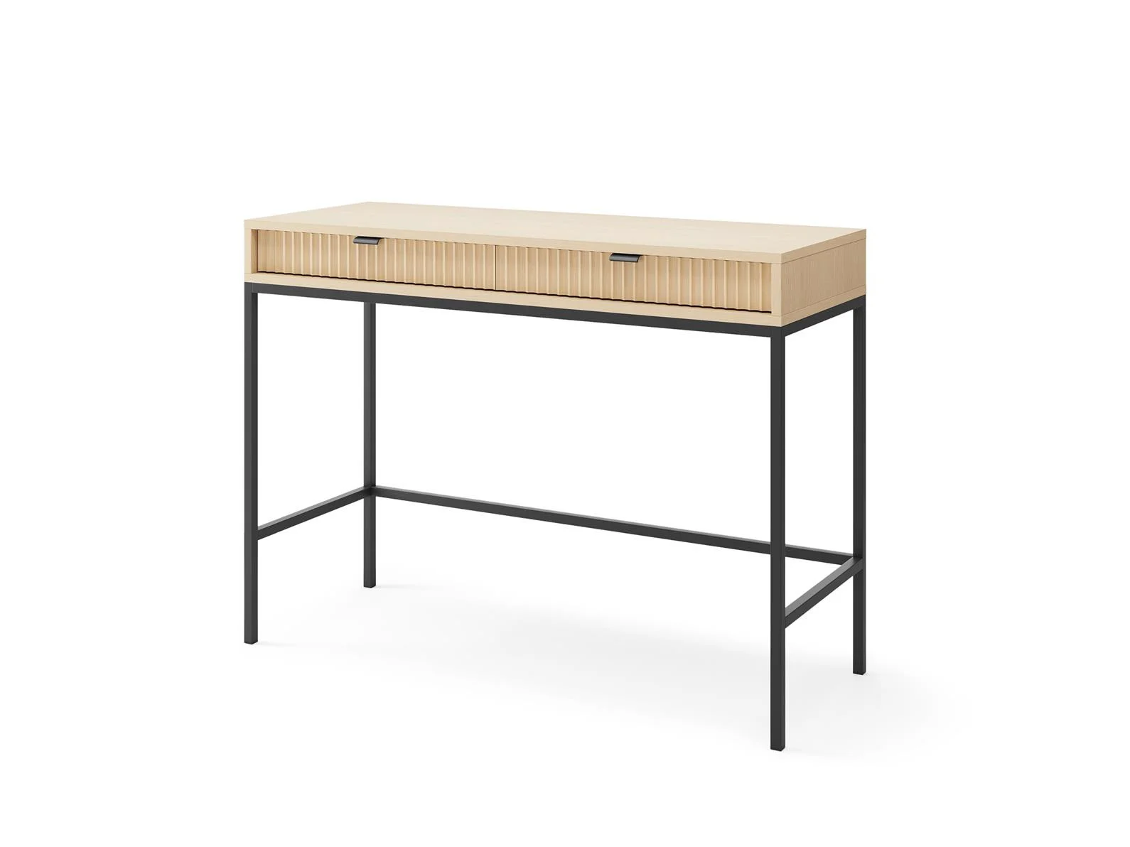 Toaletka Biurko Konsola NOVA 104 cm 2 Szuflady Dąb Vicenza Czarny Stelaż