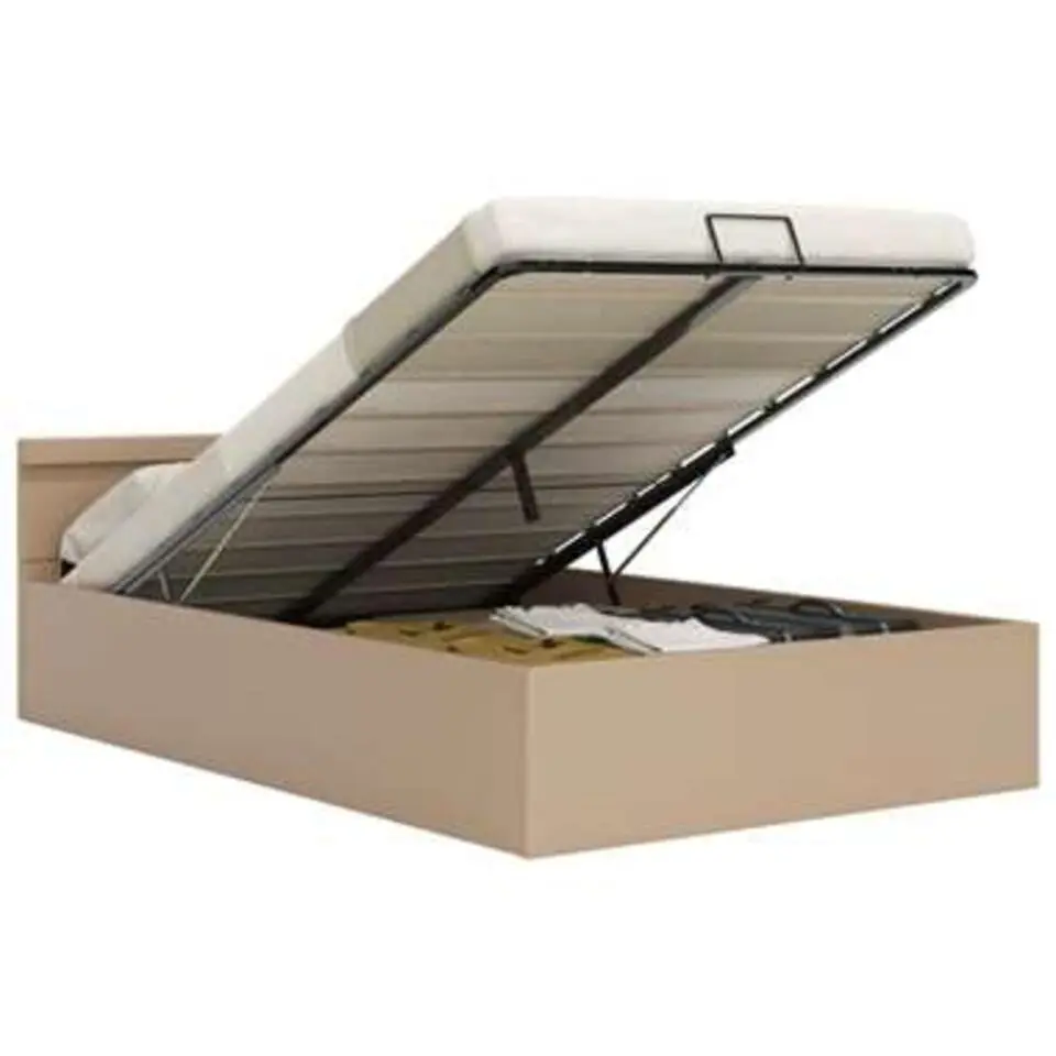 vidaXL - Bed met opbergruimte en LED - Cappuccino - Kunstleer - 160x200 cm