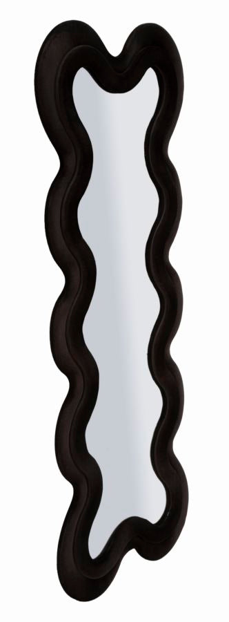 Wandspiegel met zwarte fluwelen lijst, 58x4x160 cm