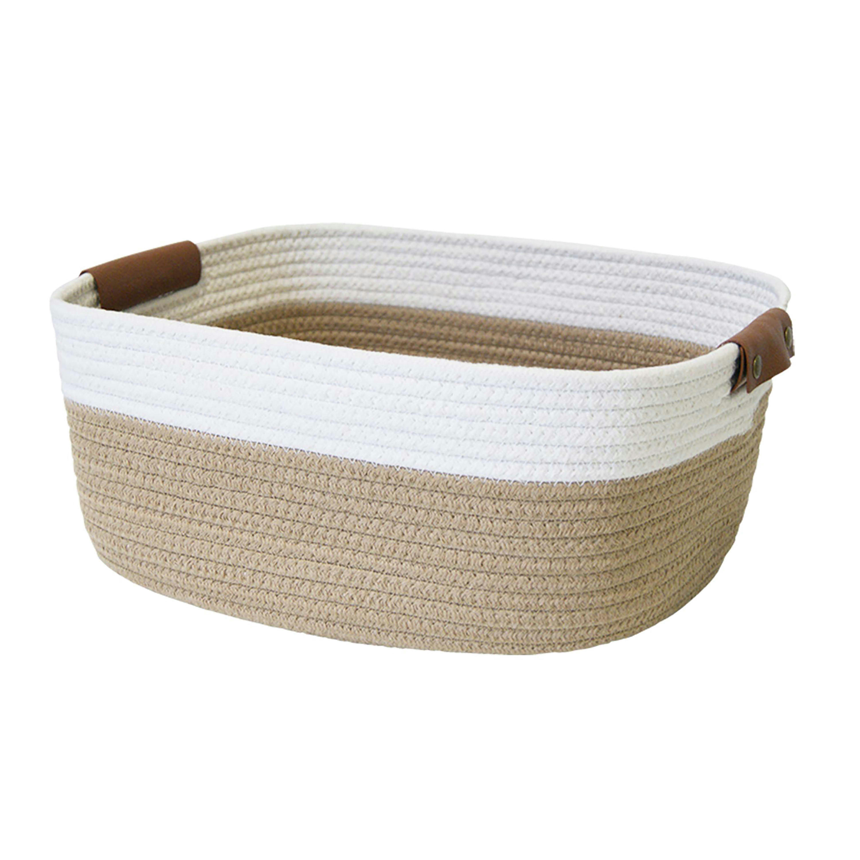 - Panier de rangement en corde blanc 35,5x33x15cm