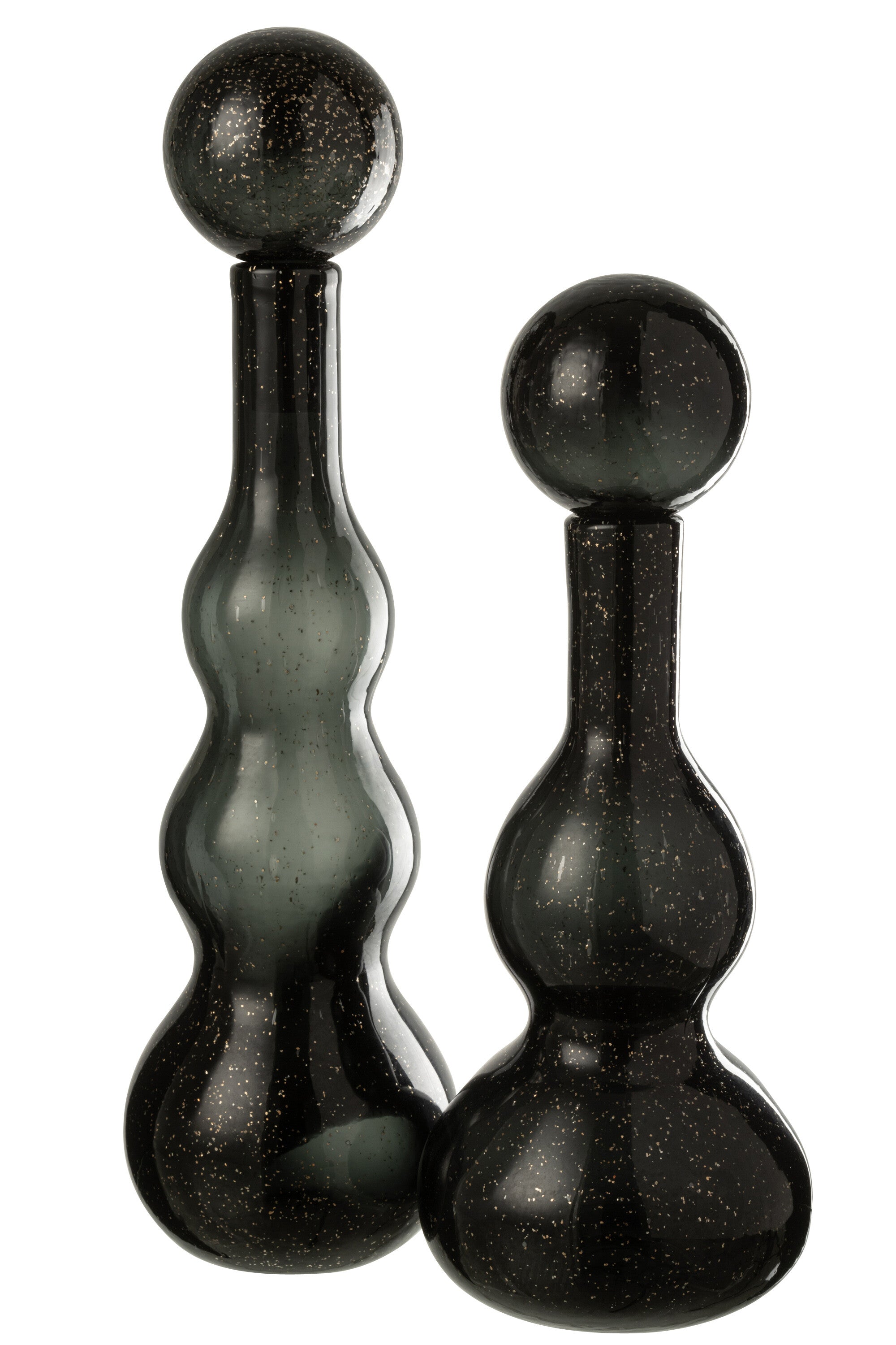 J-Line decoratoe Fles   Stop Carol - glas - zwart - large