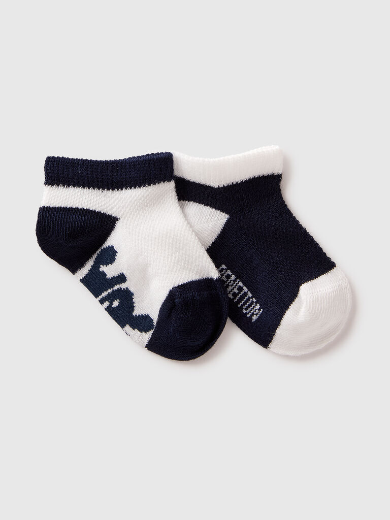 Two-tone short sock set