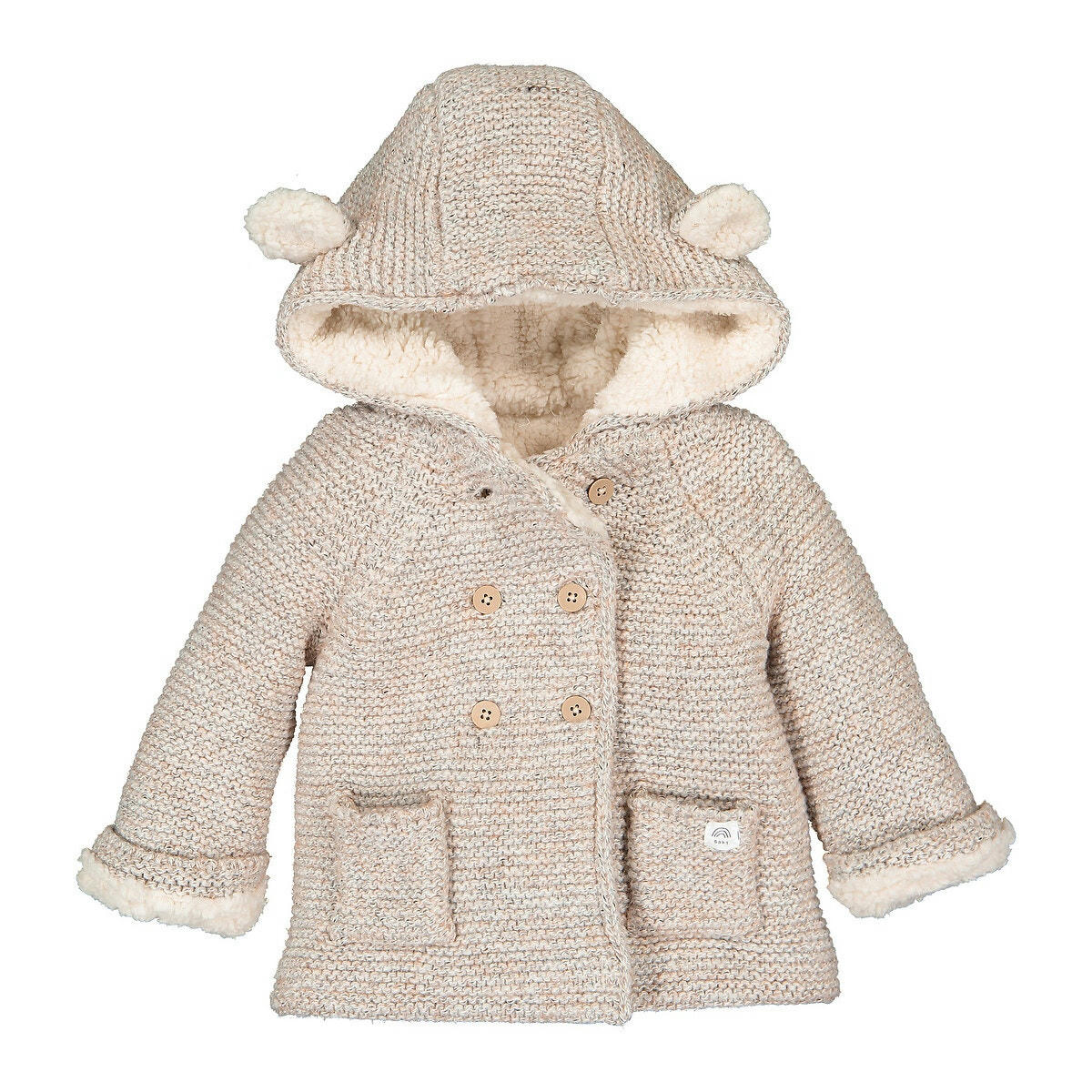 Gilet à capuche en tricot chaud et maille peluche