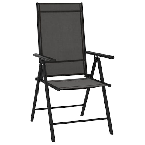 NNEVL Folding Garden Chairs 6 pcs Textilene Black