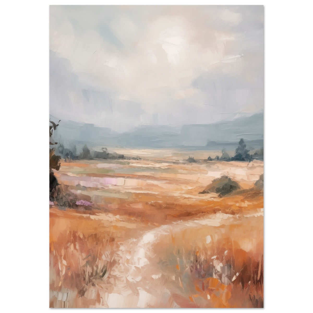 Artfulprints Poster Abstract - Open field  - A4 21x29.7 cm - Meerkleurig