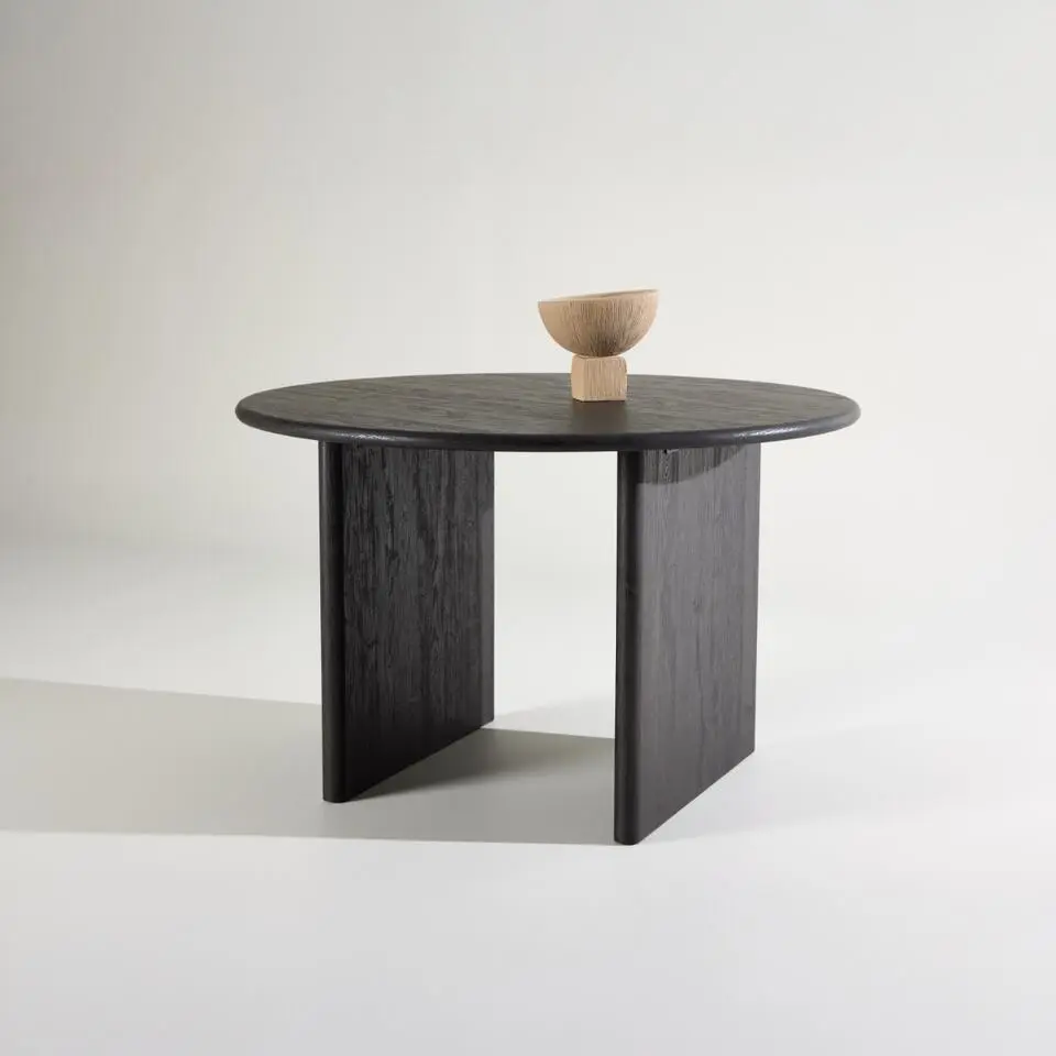 Eettafel Rond - Zwart MDF - 120x120x75cm - Bj&ouml;rholmen