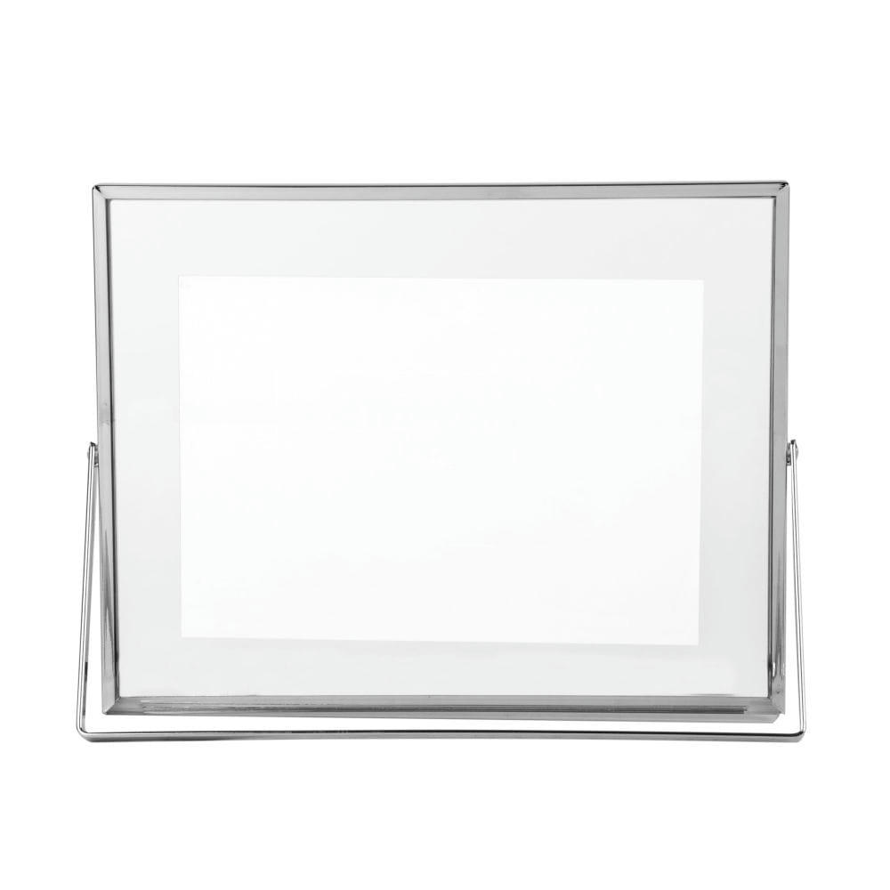 LEANA - Cadre photo en verre et métal argenté 18x13