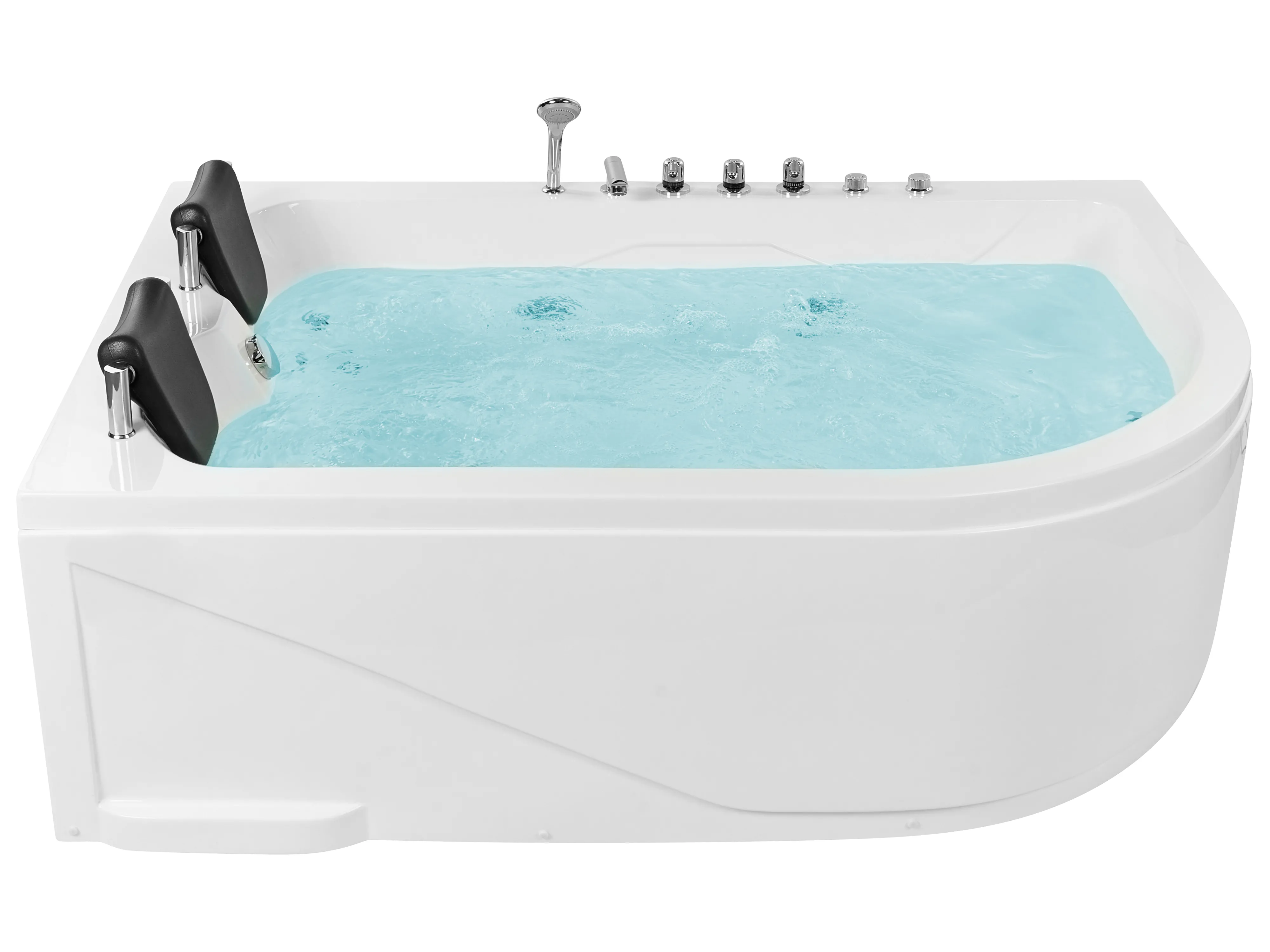 Corner Hot Tub with LED CALAMA Left Hand 1800 x 1200 mm White