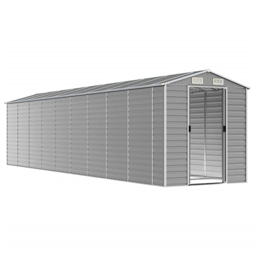 NNEVL Garden Shed Light Grey 191x810x198 cm Galvanised Steel
