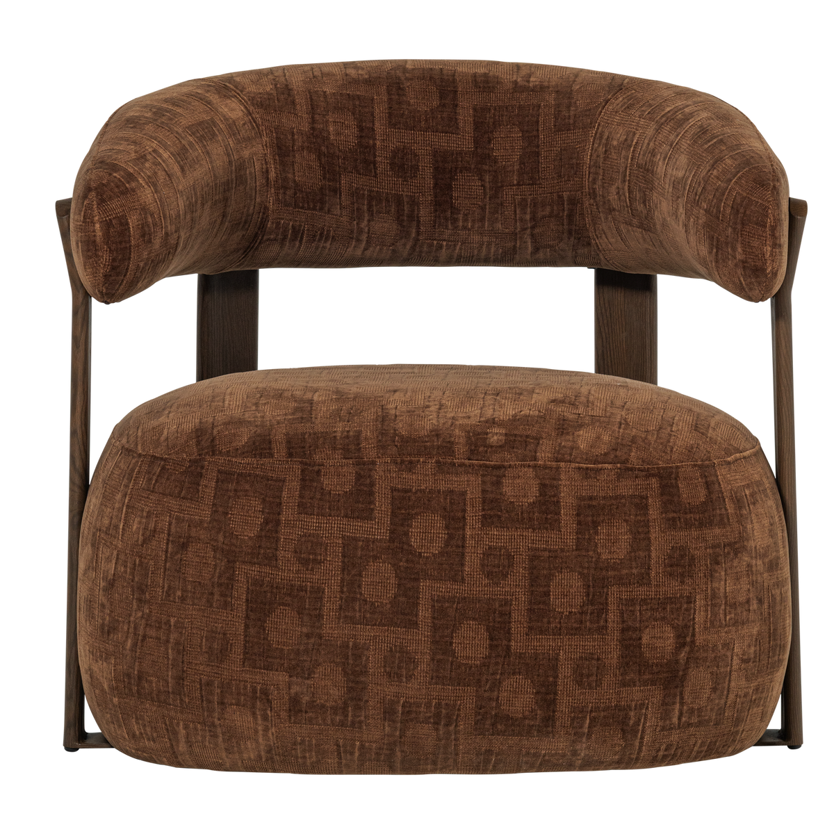 WOOOD fauteuil Foon - Structuurstof - Bruin - 78x82x73