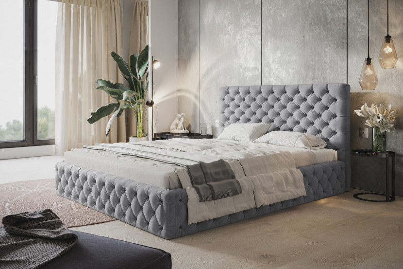 Łóżko tapicerowane MiamiSlim 90x200 ze stelażem metalowym