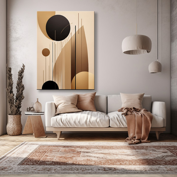 Feeby Obraz na płótnie, Abstrakcyjne kształty Beżowy 40x60