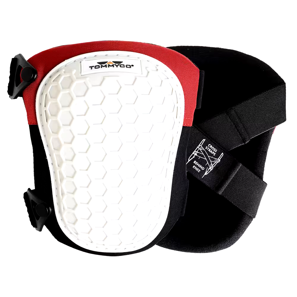 Tommyco Non-Marring Delicate-Terrain Kneepads, White/Red/Black, 1-Pair
