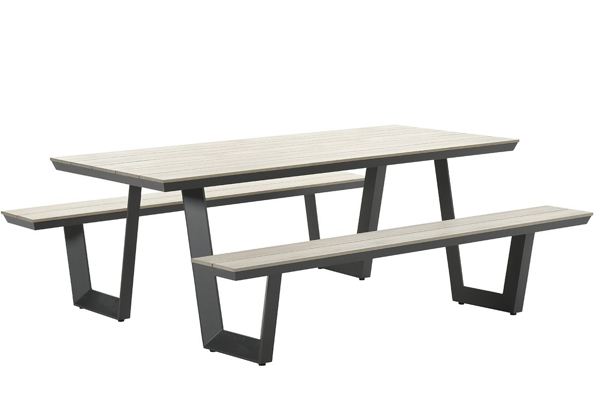 Bell picknick set - 200x178 cm - carbon black - light teak vironwood