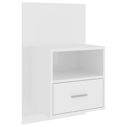 NNEVL Wall-mounted Bedside Cabinets 2 pcs High Gloss White