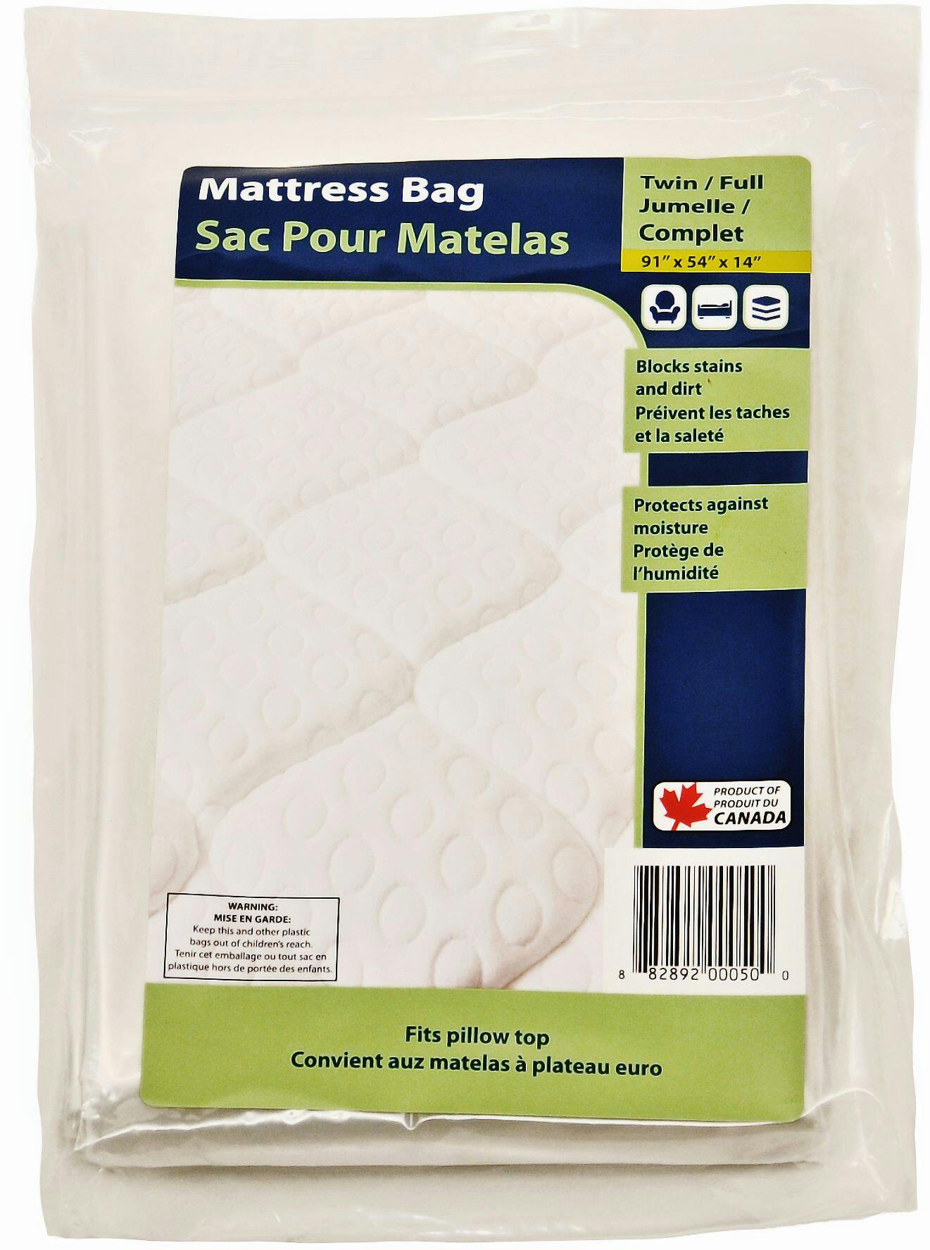 Reusable Plastic Mattress Storage & Moving Bag, Protects Against Moisture, Dirt, Dust & Damage