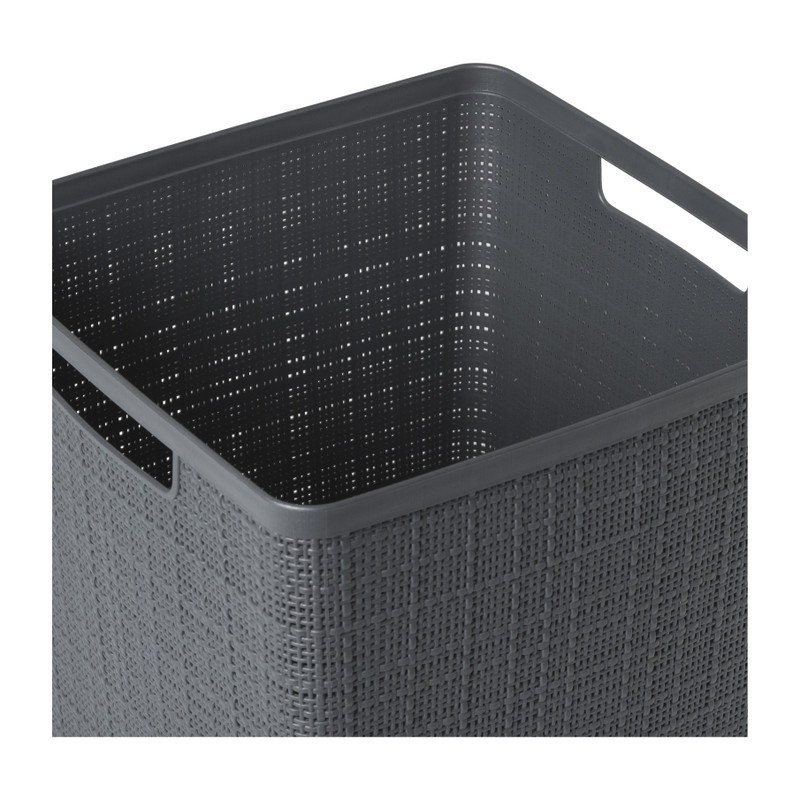 Curver jute opbergmand cube - 17 liter - grijs