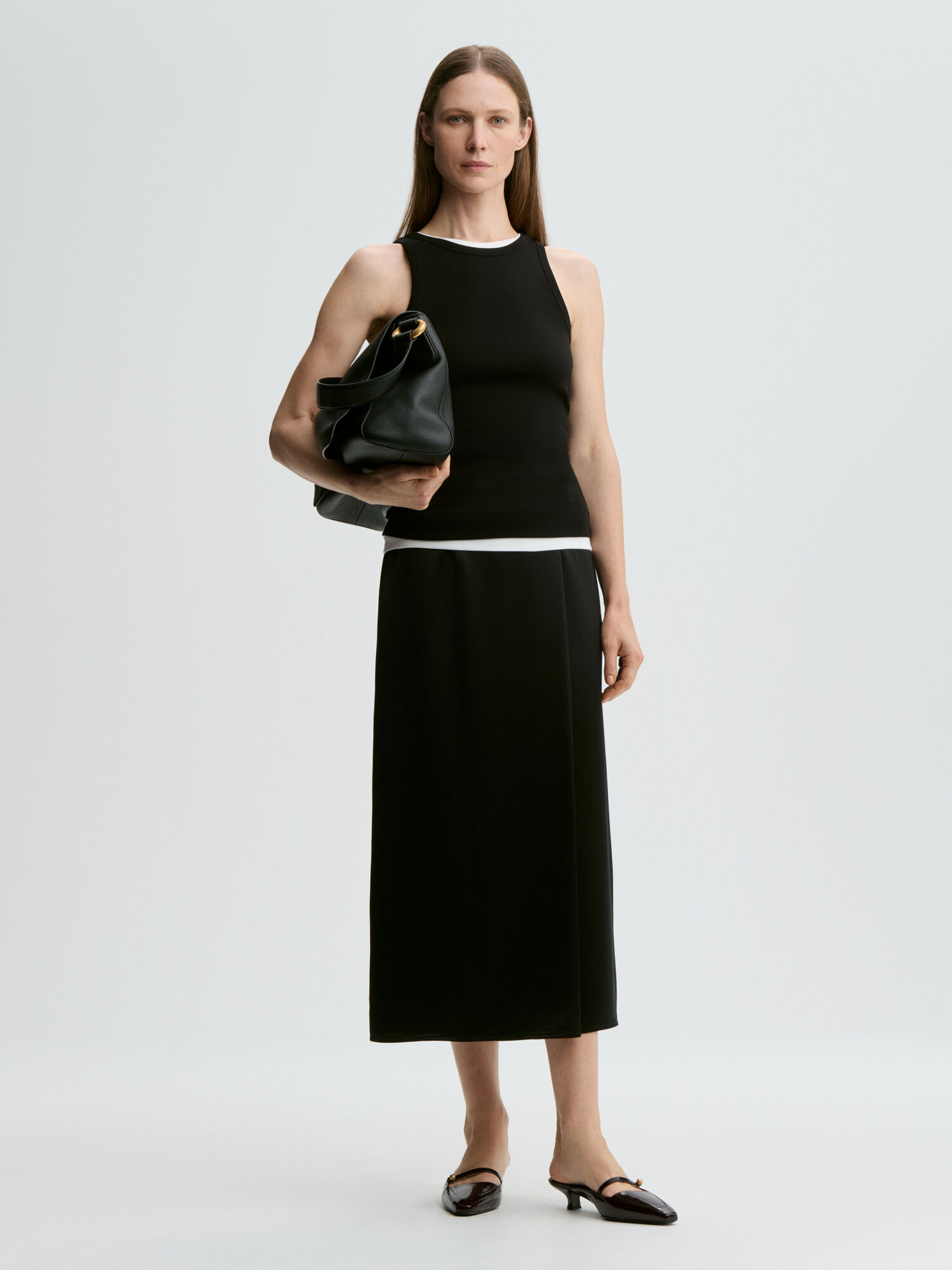 Pacia satin maxi-nederdel