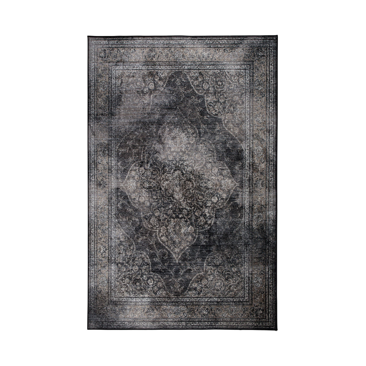 Dutchbone Rugged Vloerkleed Black 170X240 - Zwart